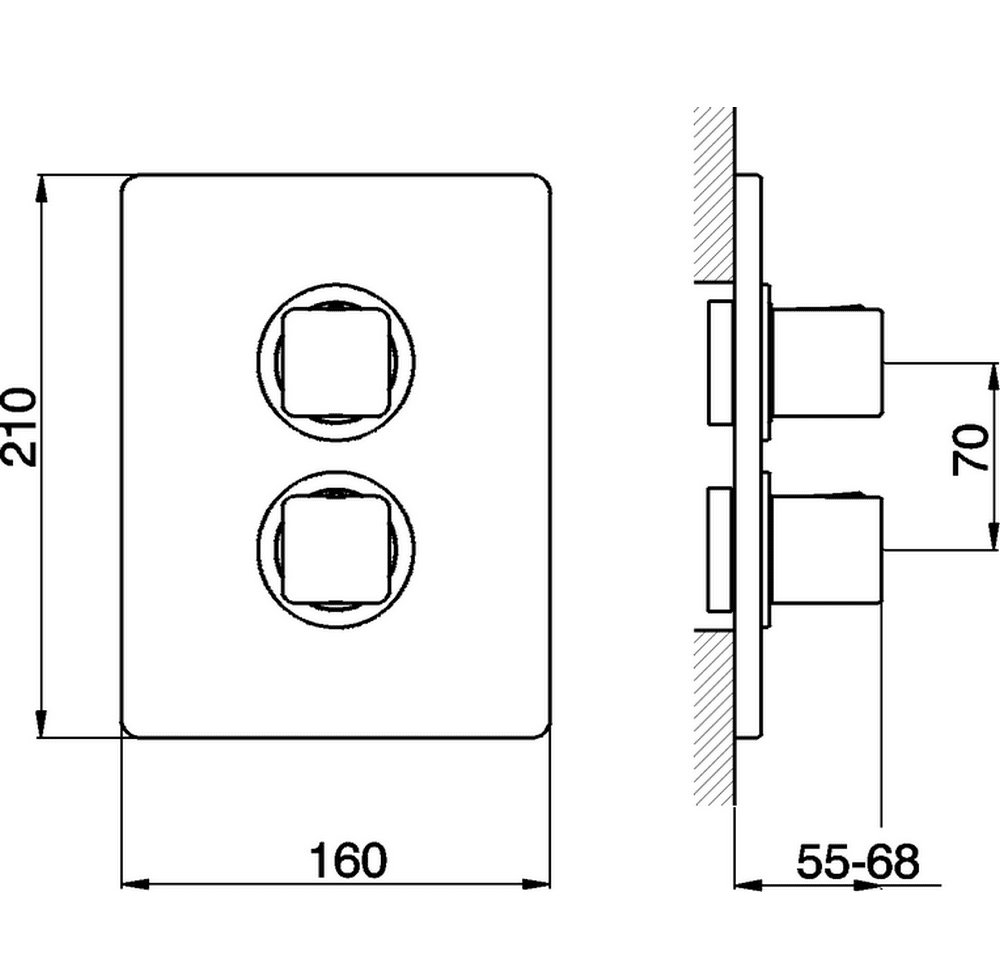Смеситель для душа Cisal Cubic CU01810021 21х16