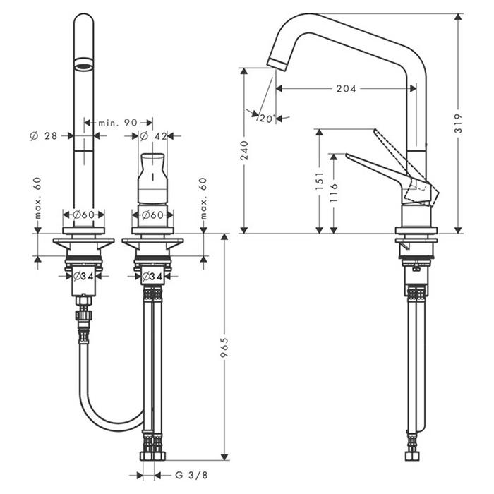 Смеситель для кухни Axor Citterio M 34820800