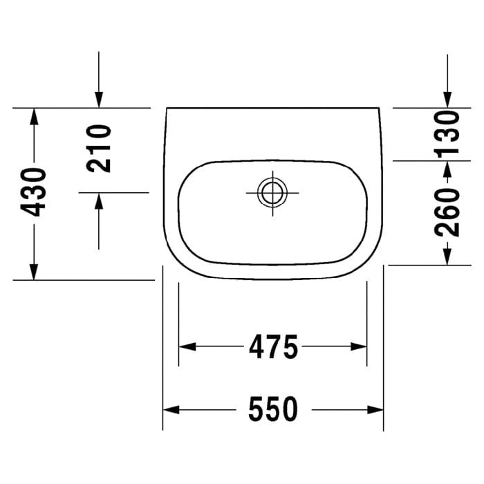 Раковина медицинская подвесная Duravit D-Code 23115500702 55x43