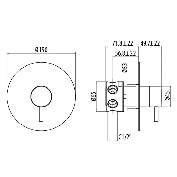 Смеситель для душа Gattoni Easy 2209/22C0cr