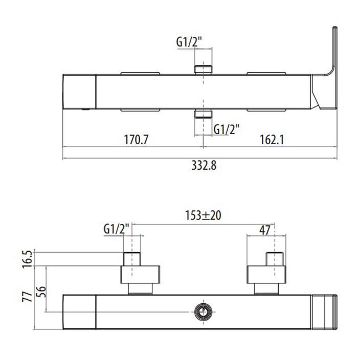 Смеситель для душа Gattoni Kubik 2528/25COcr