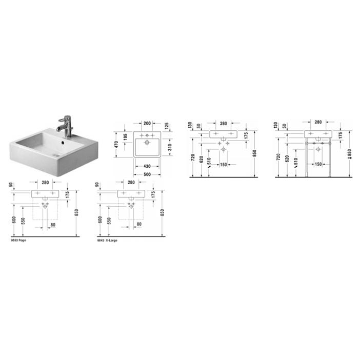 Раковина для мебели Duravit Vero 0454500073 50x47