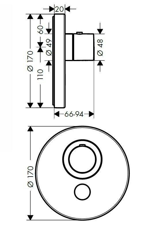 Термостат для душа Axor ShowerSelect 36726000