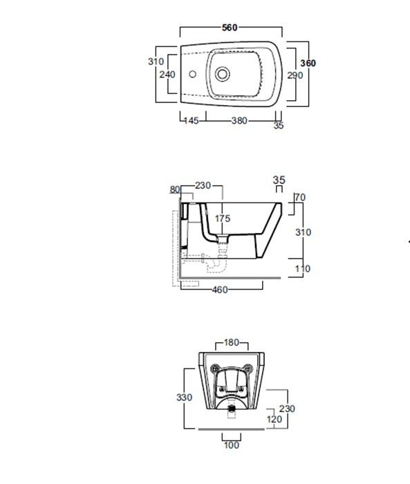 Биде напольное Simas Baden Baden BB19bi*1 56х36