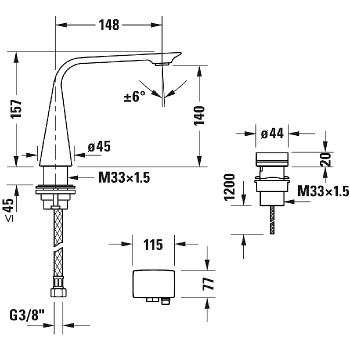 Смеситель для раковины Duravit D.1 D11100008010