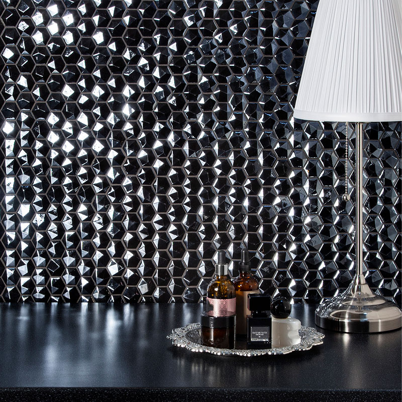 Мозаика Vidrepur Hexagon Diamond 358D Black 30.7x31.7
