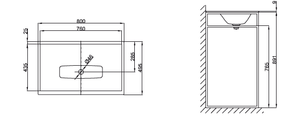 Раковина на каркас Bette Lux Shape A171-000 HLW1 80х49