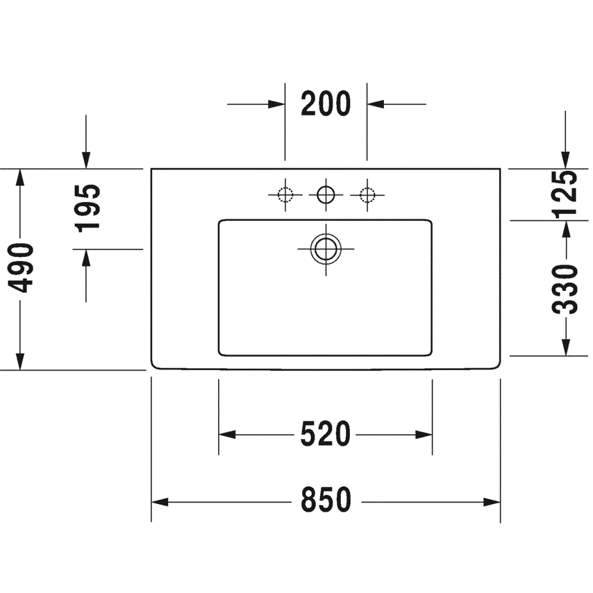 Раковина для мебели Duravit Vero 0329850000 85x49