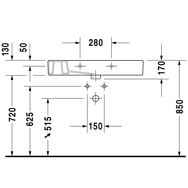 Раковина для мебели Duravit Vero 0329850041 85x49