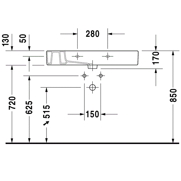 Раковина для мебели Duravit Vero 0329850000 85x49