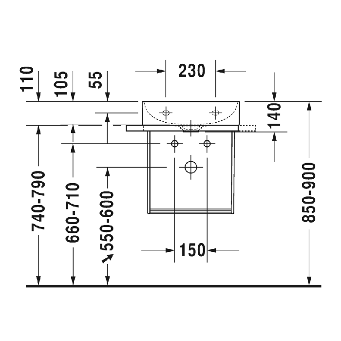 Консоль подвесная Duravit DuraSquare 0031101000 51.6x33.3