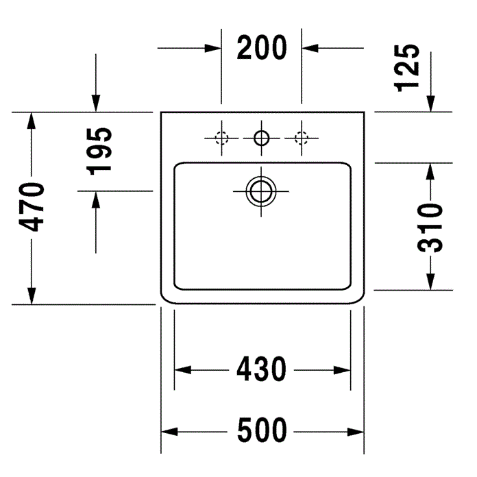 Раковина для мебели Duravit Vero 0454500800 50x47