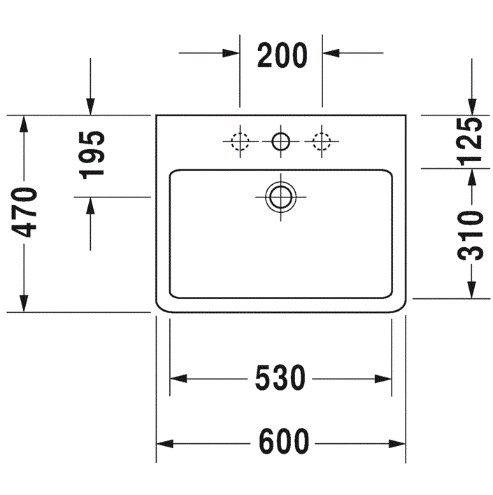 Раковина для мебели Duravit Vero 0454600073 60x47