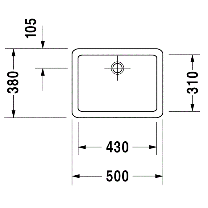 Раковина для мебели Duravit Vero 0455500000 50x38