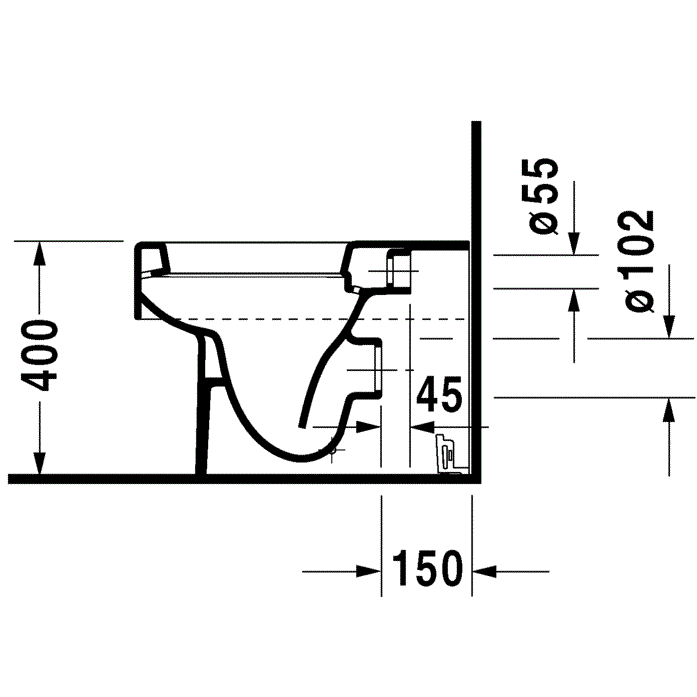 Унитаз напольный Duravit Vero 2117090000 57x37