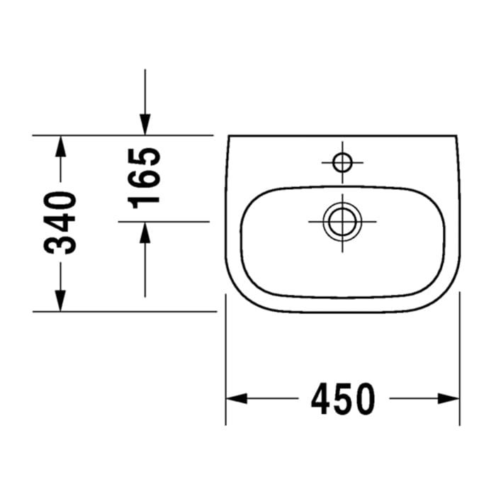 Раковина подвесная Duravit D-Code 07054500002 45x34