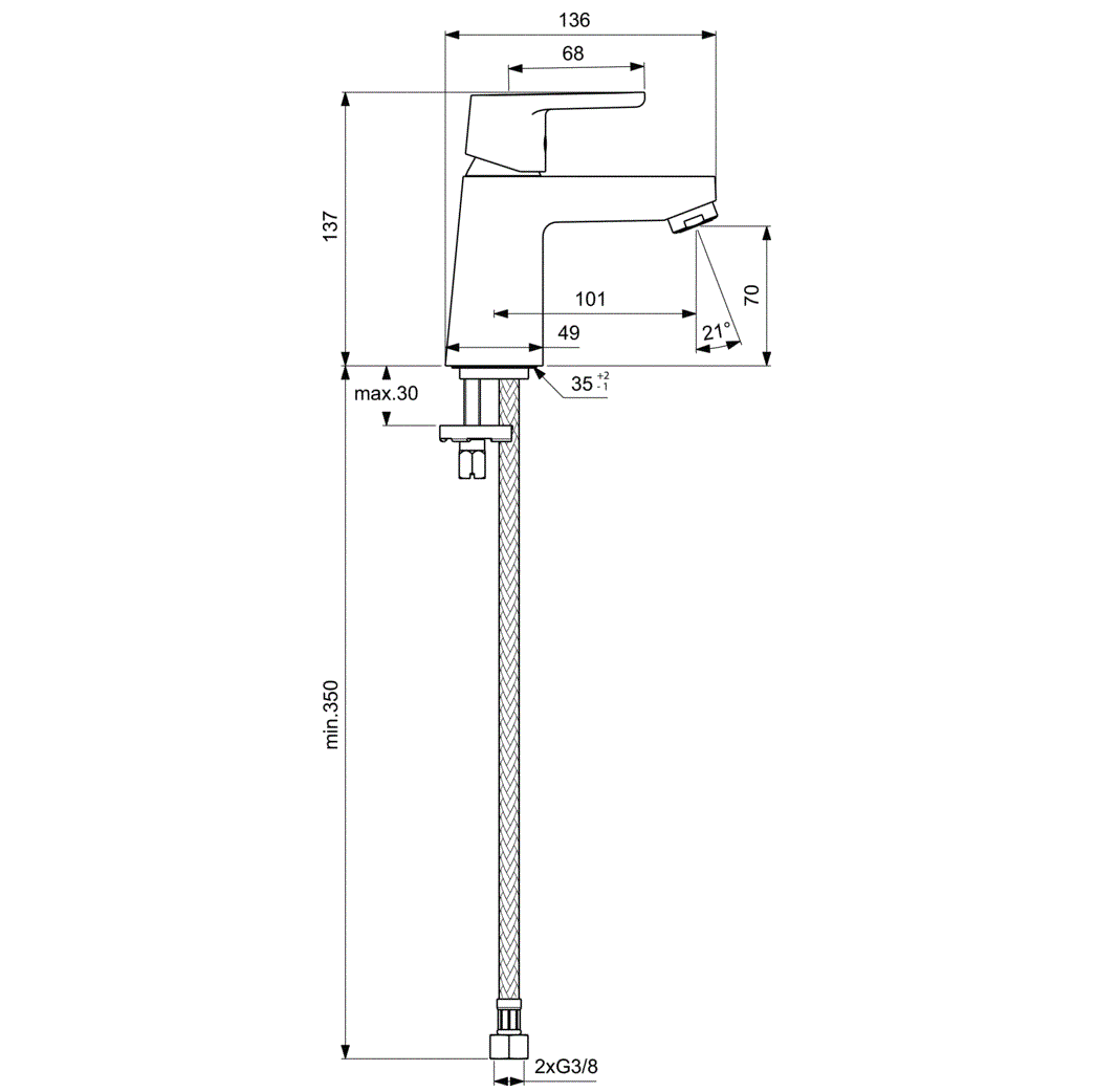 Смеситель для раковины Ideal Standard Vito B0407AA