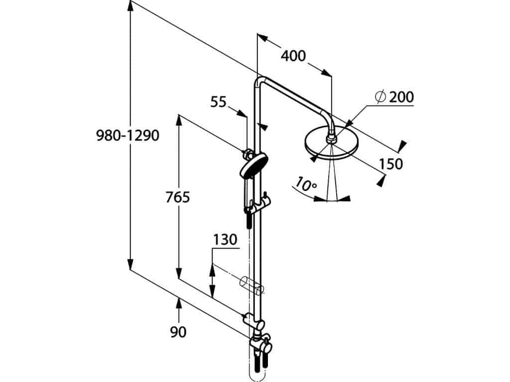 Душевая стойка Kludi Freshline - 6709005-00, без смесителя