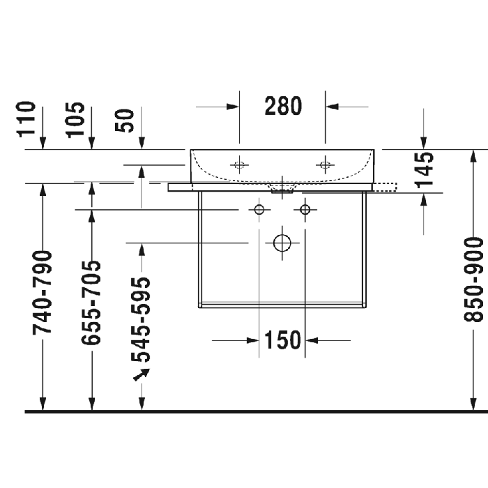 Консоль подвесная Duravit DuraSquare 0031021000 66.5x45.1
