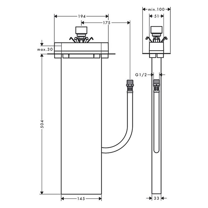 Скрытая часть для смесителя Axor MyEdition 15490180