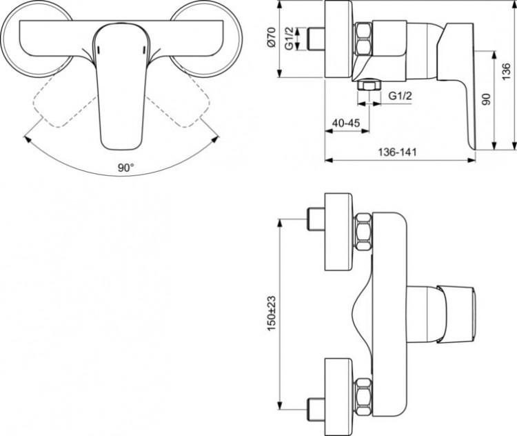 Смеситель для душа Ideal Standard Ceraplan III B0716AA