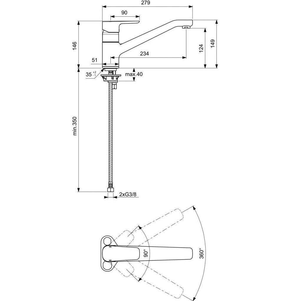 Смеситель для кухни Ideal Standard Ceraplan III B0722AA