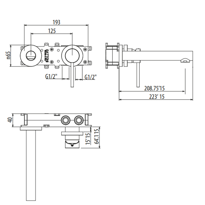 Смеситель для раковины Gattoni Circle One 9035/90C0