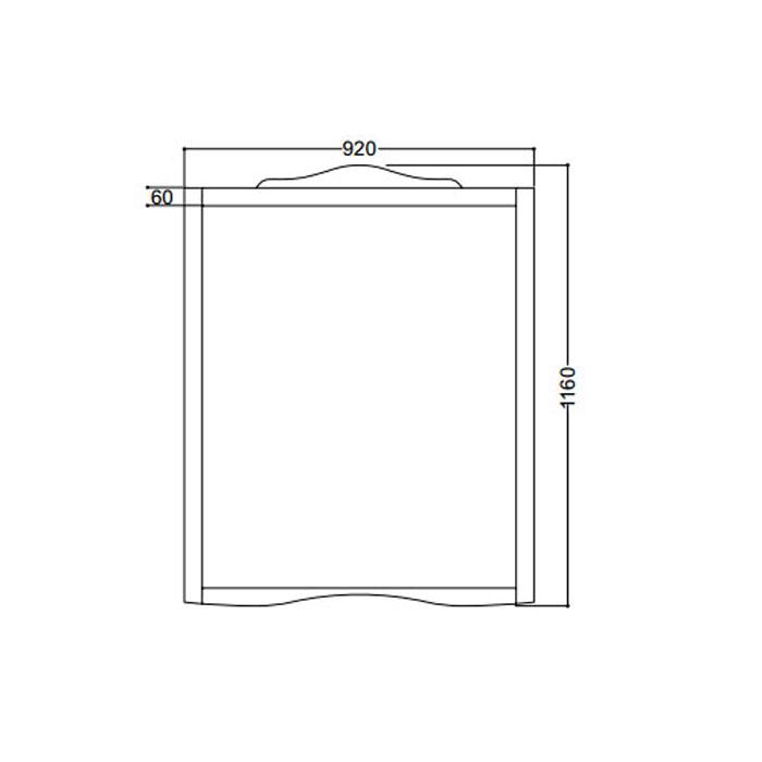 Зеркало подвесное Kerasan Retro 734530 bi mat 116х92