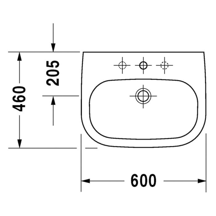 Раковина подвесная Duravit D-Code 23106000002 60x46