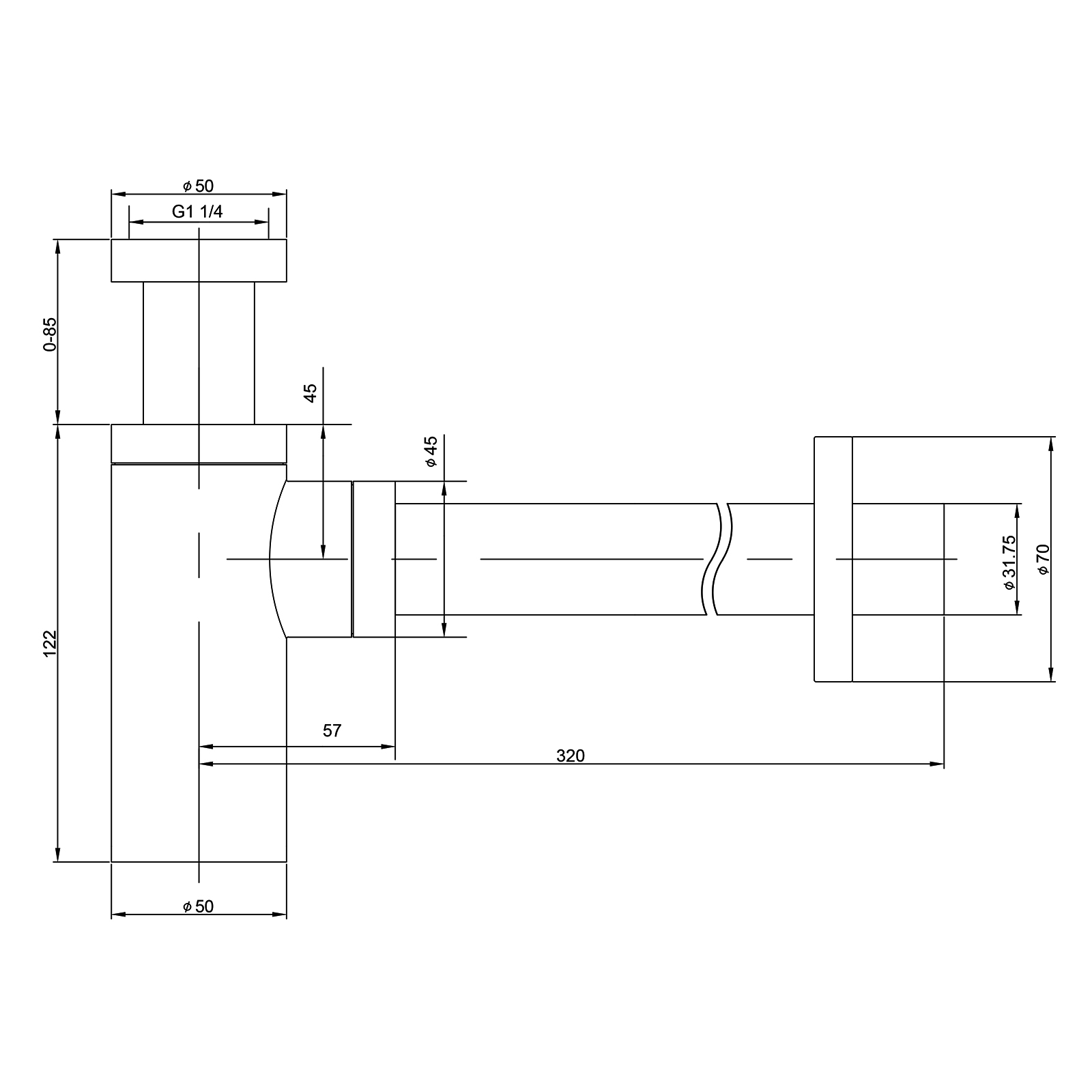 Сифон для раковины Timo 958/00L (хром)