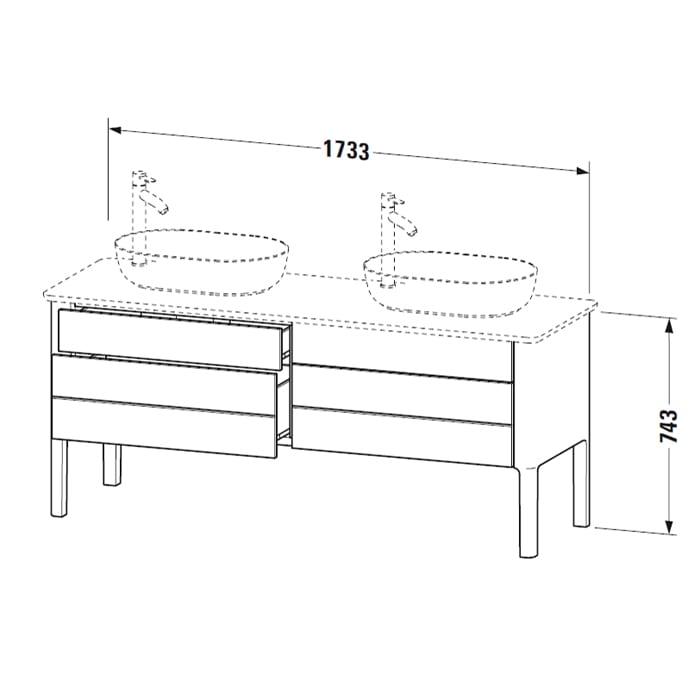 База напольная Duravit Luv каменно-серый LU9567B9292 178x74