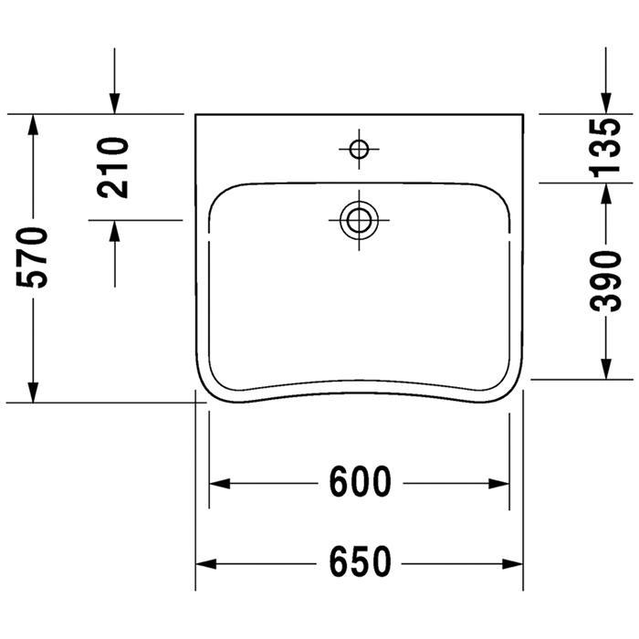 Раковина подвесная Duravit DuraStyle Med 2330650000 65x57