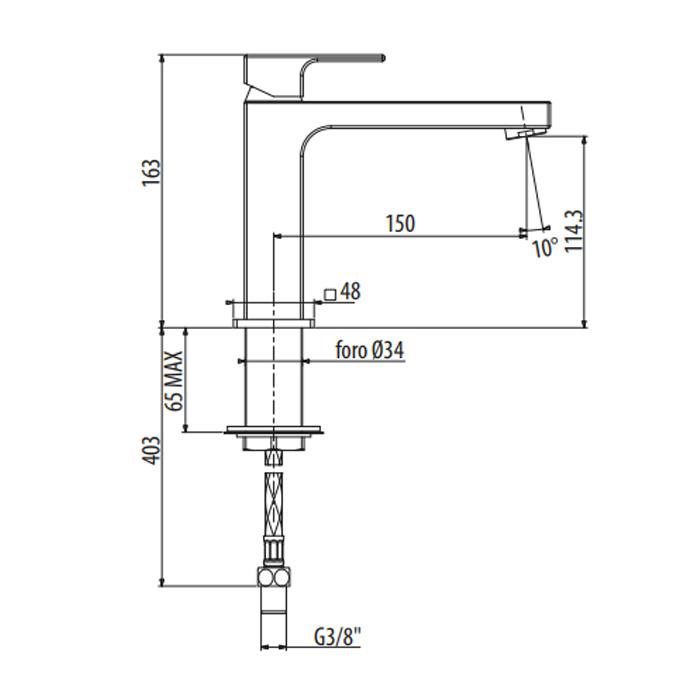 Смеситель для раковины Gattoni Kubik Bianco Opaco 2581/25B0