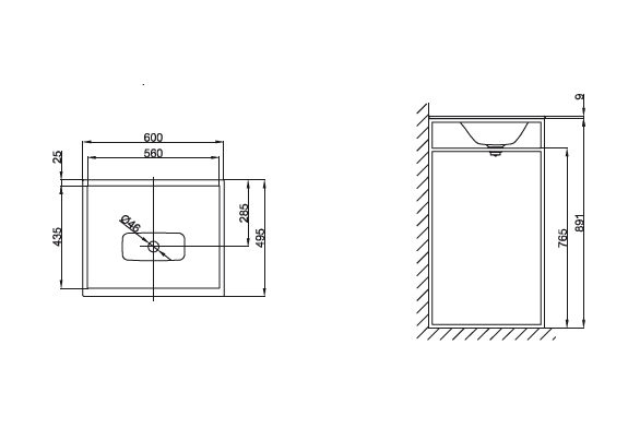 Каркас для раковины Bette Lux Shape Q010-815 60x49