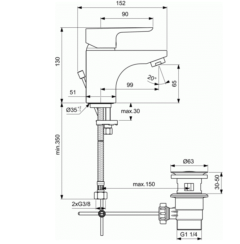 Смеситель для раковины Ideal Standard Ceraplan III B0701AA