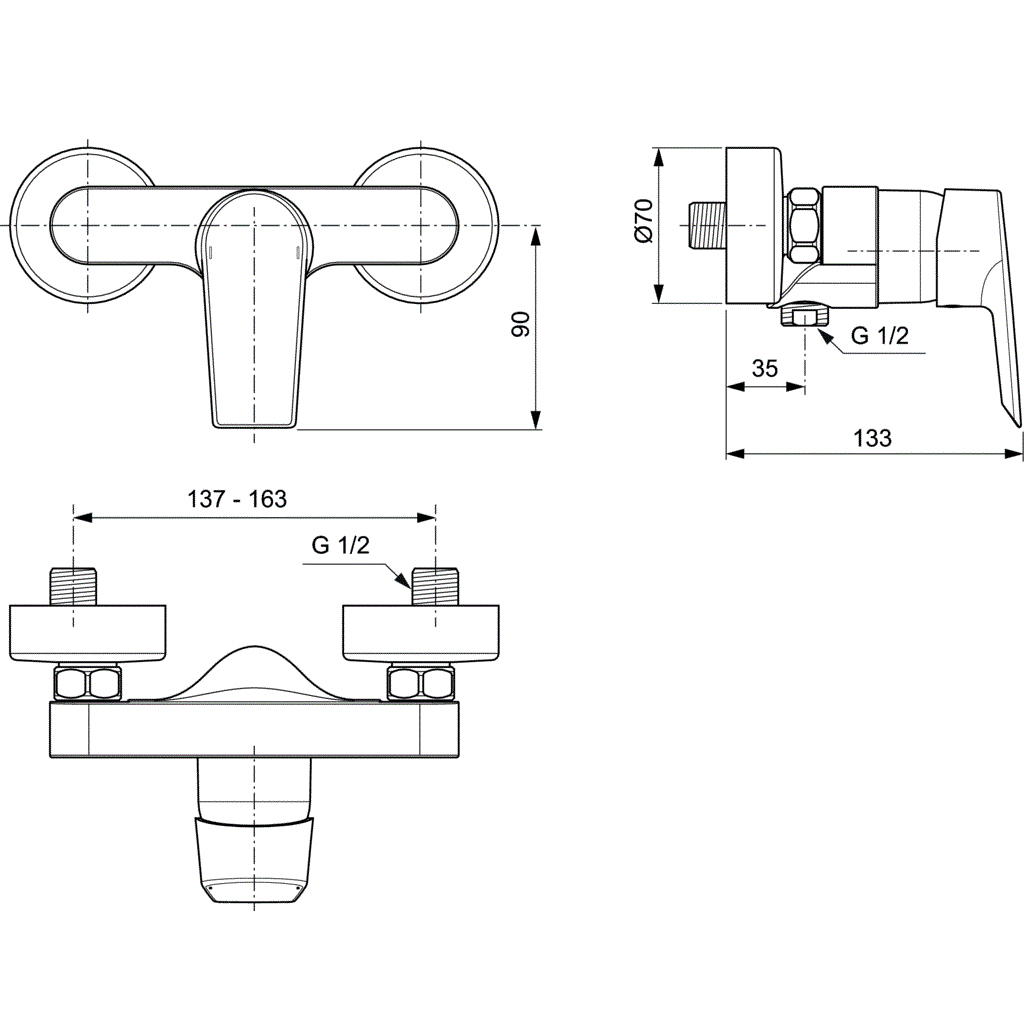 Смеситель для душа Ideal Standard Tesi A6581AA