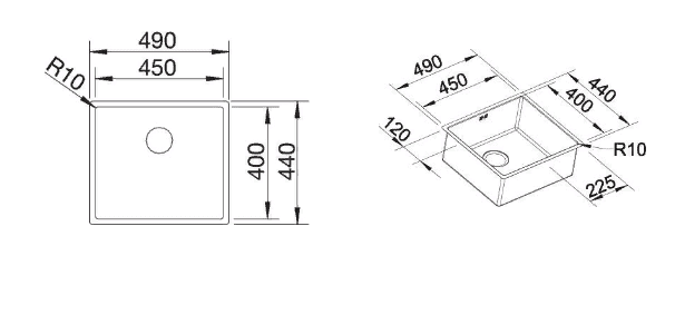 Мойка кухонная Blanco Claron 450-U 521575 49х44