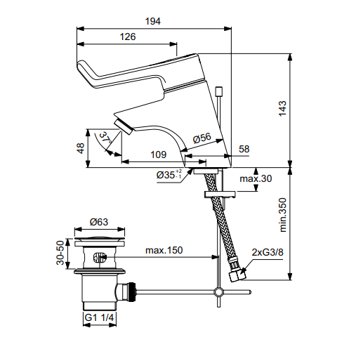 Смеситель для раковины Ideal Standard Ceraplus B8219AA