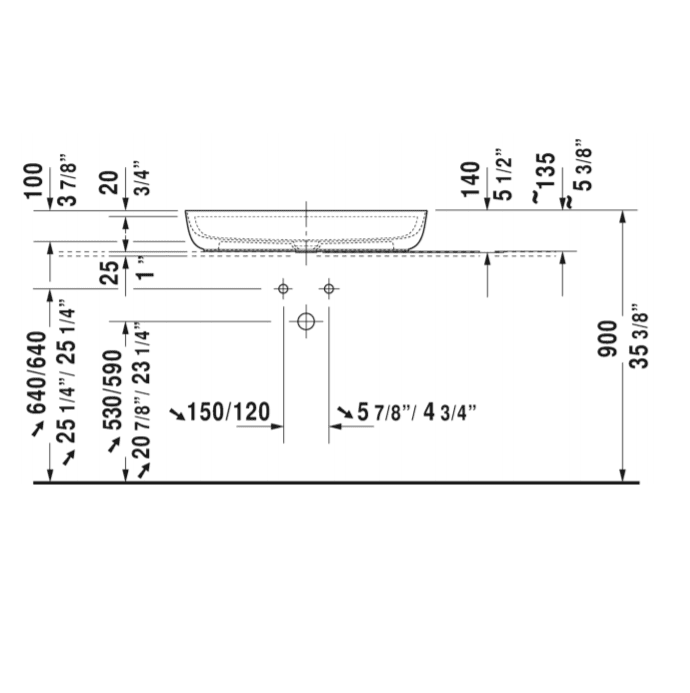 Раковина накладная Duravit Luv 0380800000 80 см