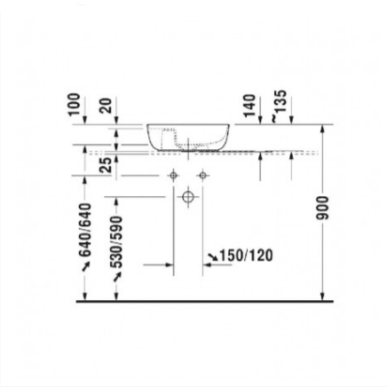Раковина накладная Duravit Luv 0381420000 42 см