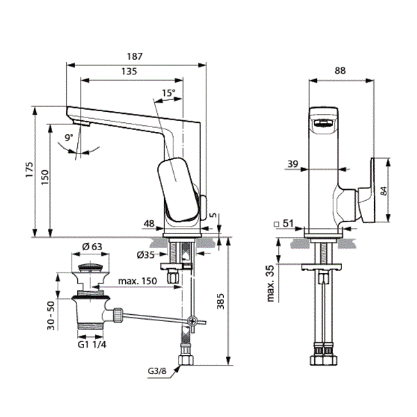 Смеситель для раковины Ideal Standard Tonic II A6332AA