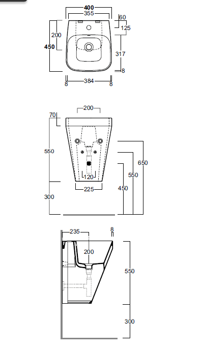 Раковина подвесная Simas Baden Baden BB13bi*1 45х40