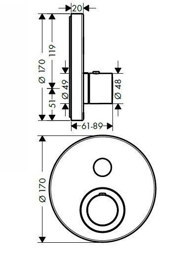 Термостат для душа Axor ShowerSelect 36722000