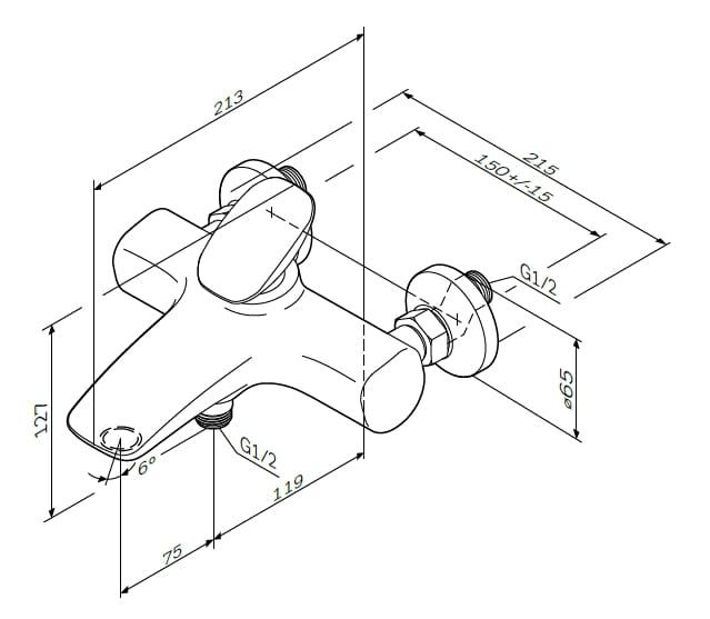 Смеситель для ванны и душа AM.PM Spirit V2.0 F70A10000