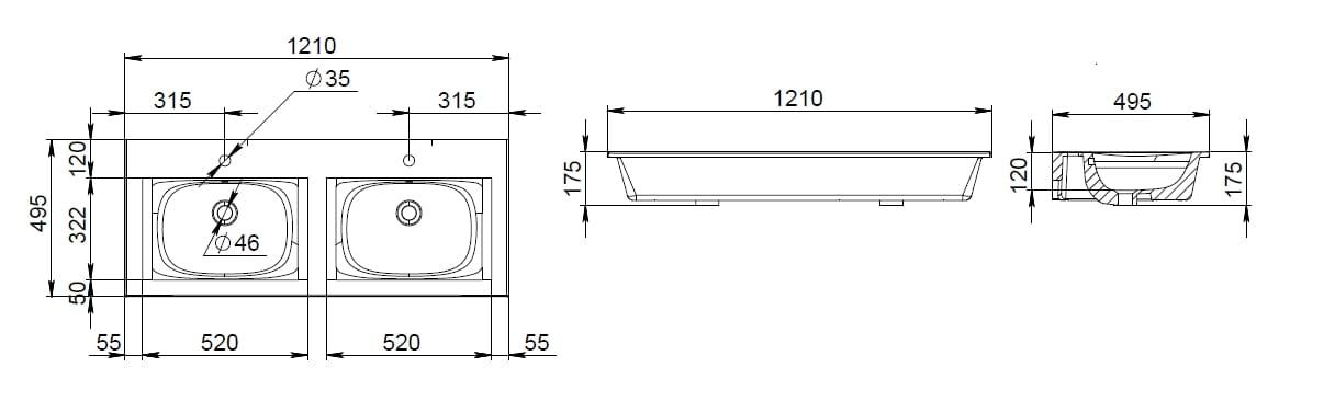 Раковина мебельная накладная AM.PM Spirit V2.0 M70AWCD1202WG 120 см