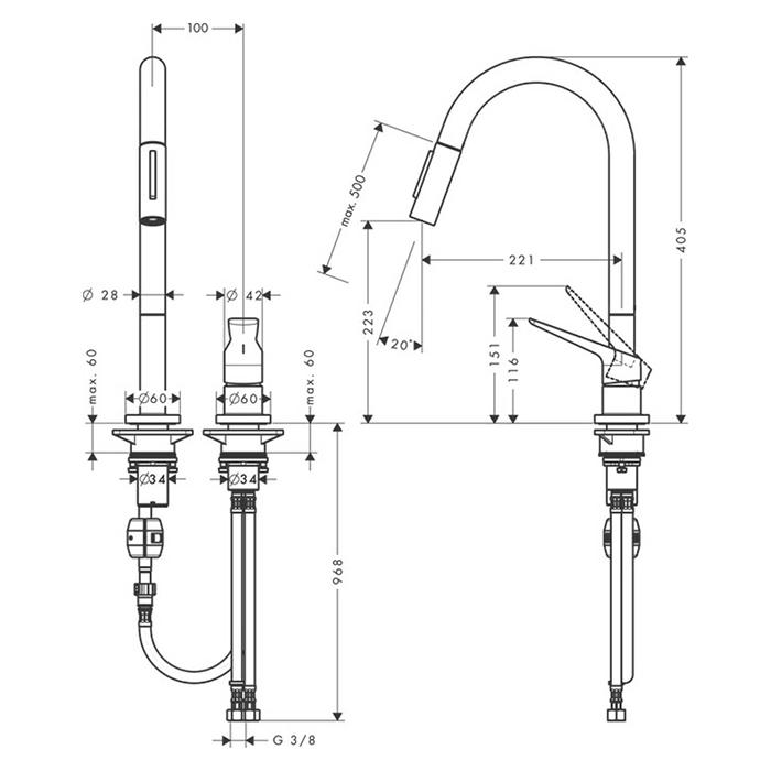 Смеситель для кухни Axor Citterio M 34822000