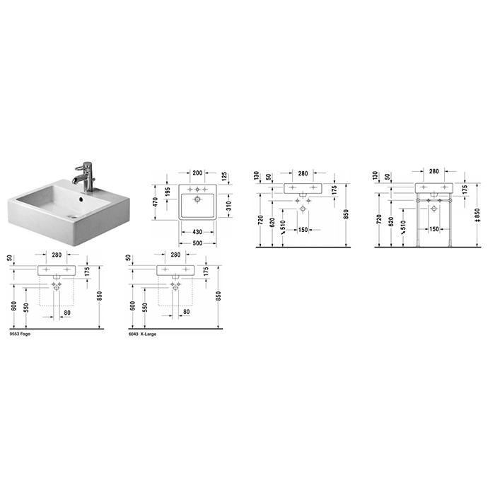 Раковина подвесная Duravit Vero 0454500079 50x47