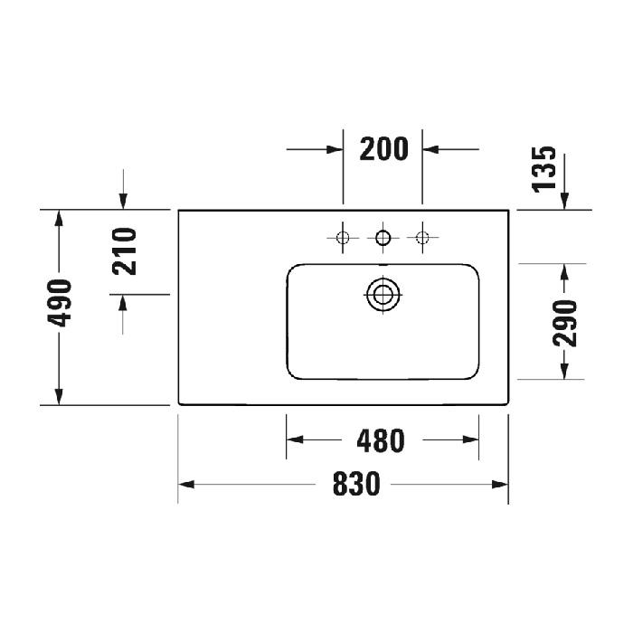 Раковина подвесная Duravit ME by Starck 2346830000 83x49
