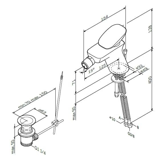 Смеситель для биде AM.PM Spirit V2.0 F70A83100