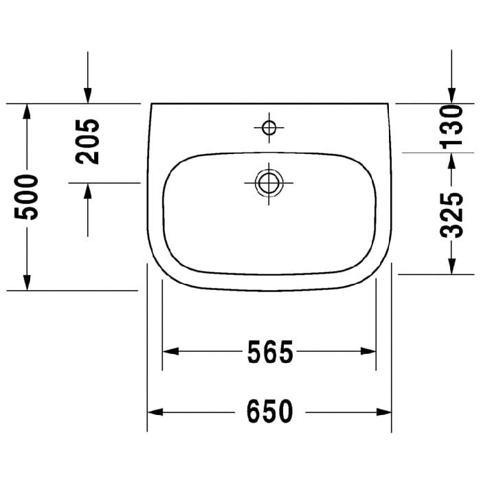 Раковина медицинская подвесная Duravit D-Code 23116500002 65x50